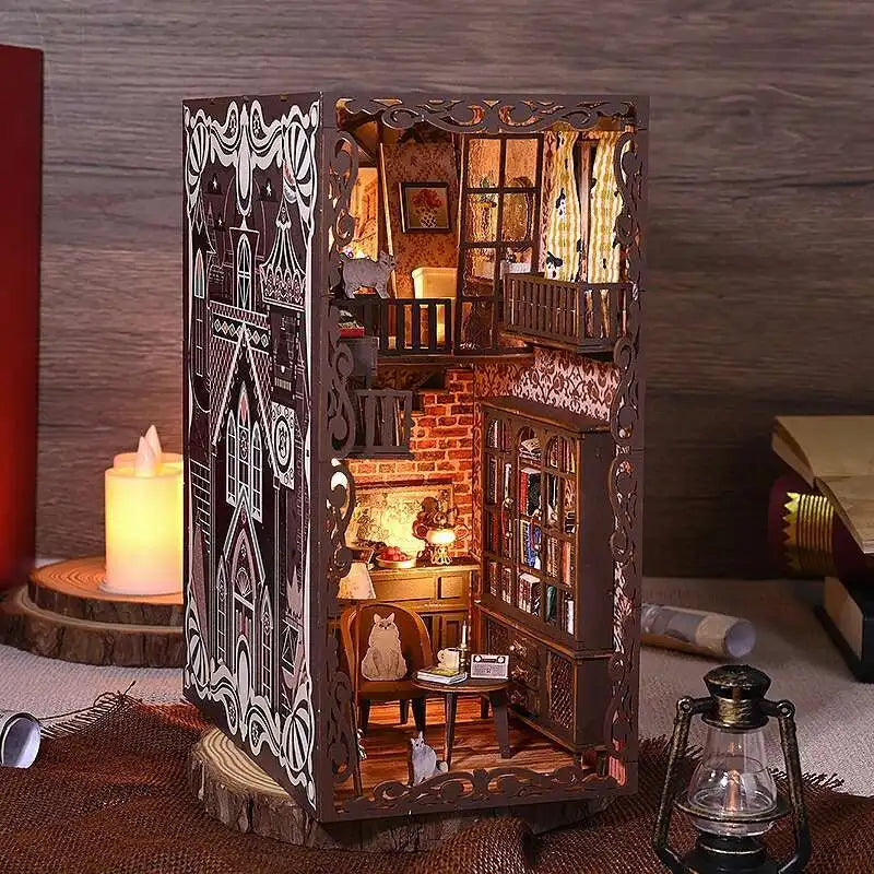 Book Nook Chapelle Romantique – Diorama miniature LED en bois à assembler