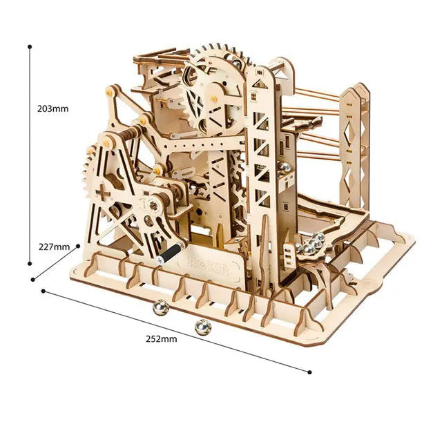 Circuit à billes mécanique Lift Coaster – Puzzle 3D en bois