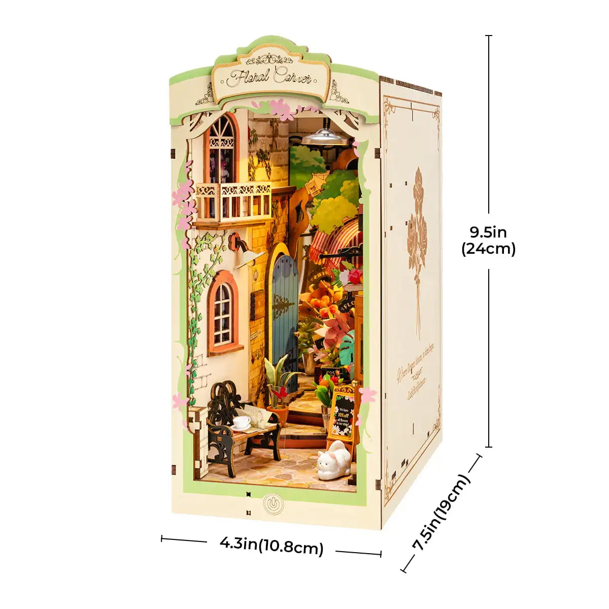 Book Nook Floral Corner – Diorama miniature LED TGB09