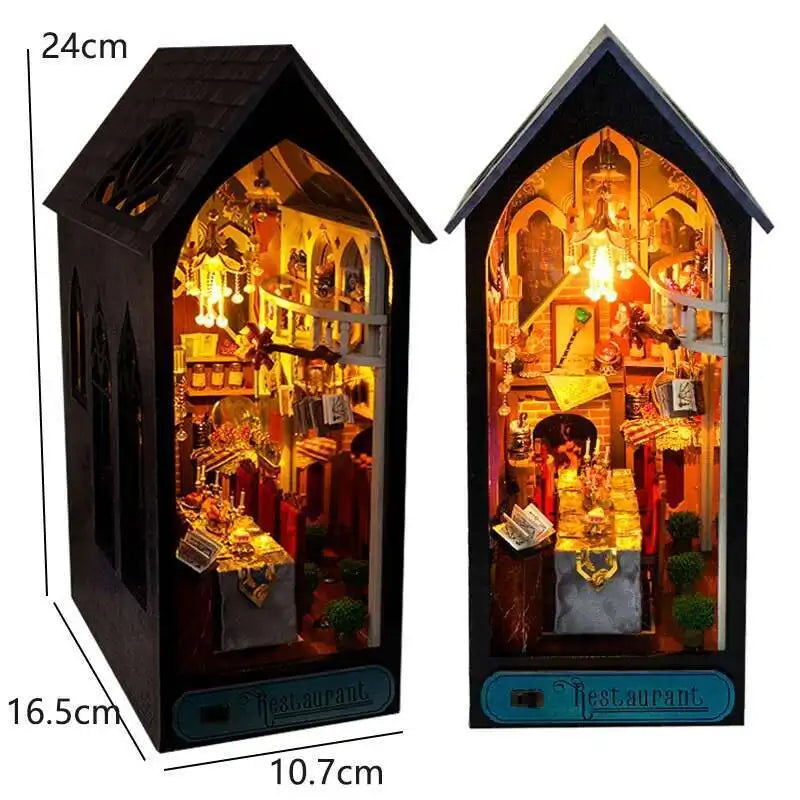 Book Nook Chapelle Romantique – Diorama miniature LED en bois à assembler