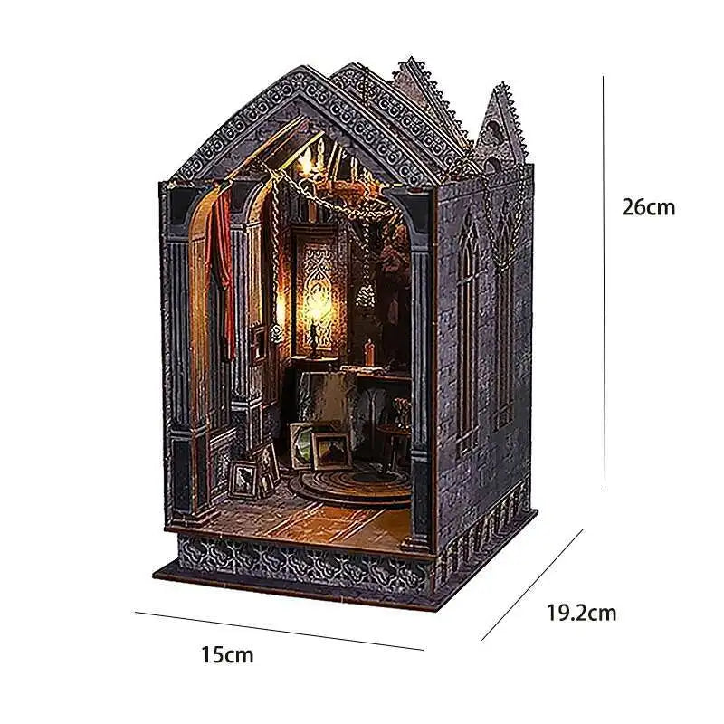 Book Nook Chapelle Romantique – Diorama miniature LED en bois à assembler