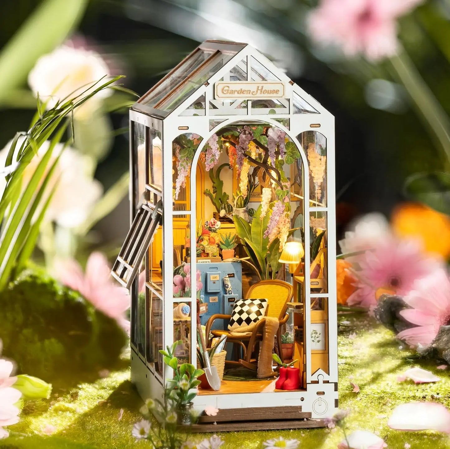 Book Nook Holiday Garden House – Diorama miniature LED TGB06