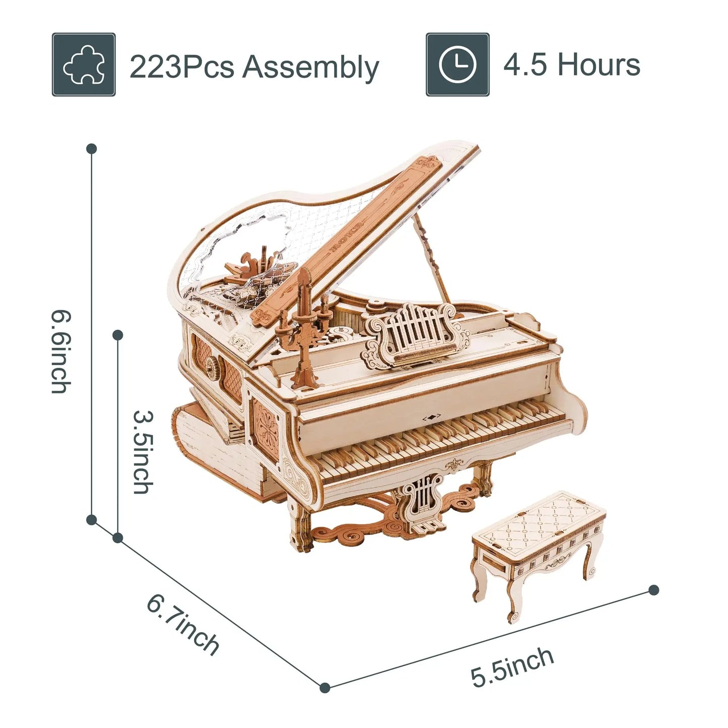 Piano mécanique magique – Boîte à musique Puzzle 3D