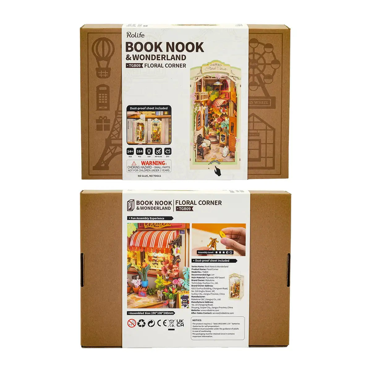 Book Nook Floral Corner – Diorama miniature LED TGB09