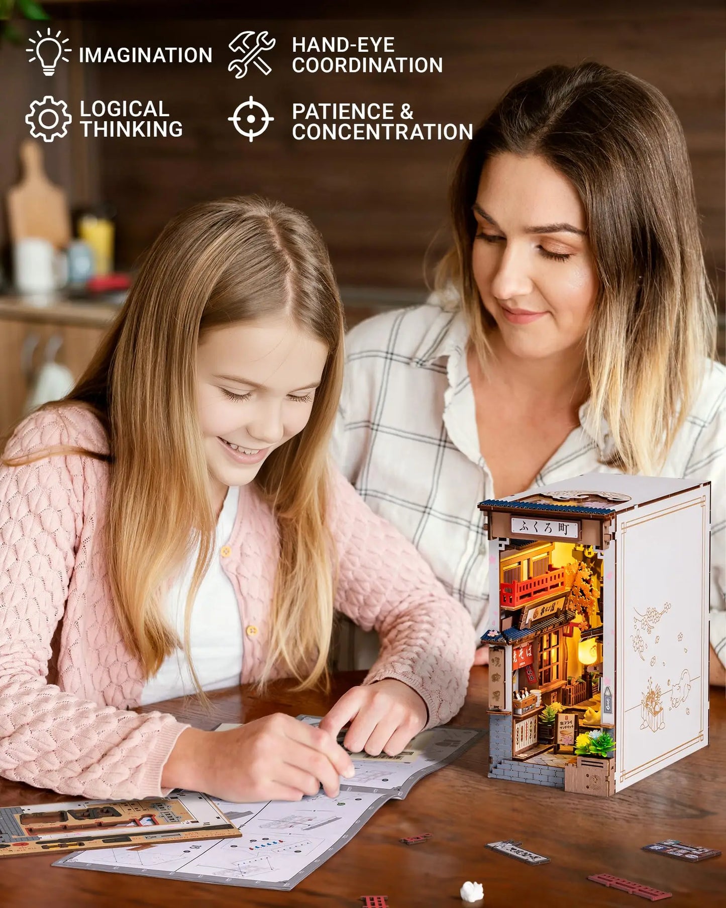 Book Nook Sakura Wine Alley – Diorama miniature LED TGB11