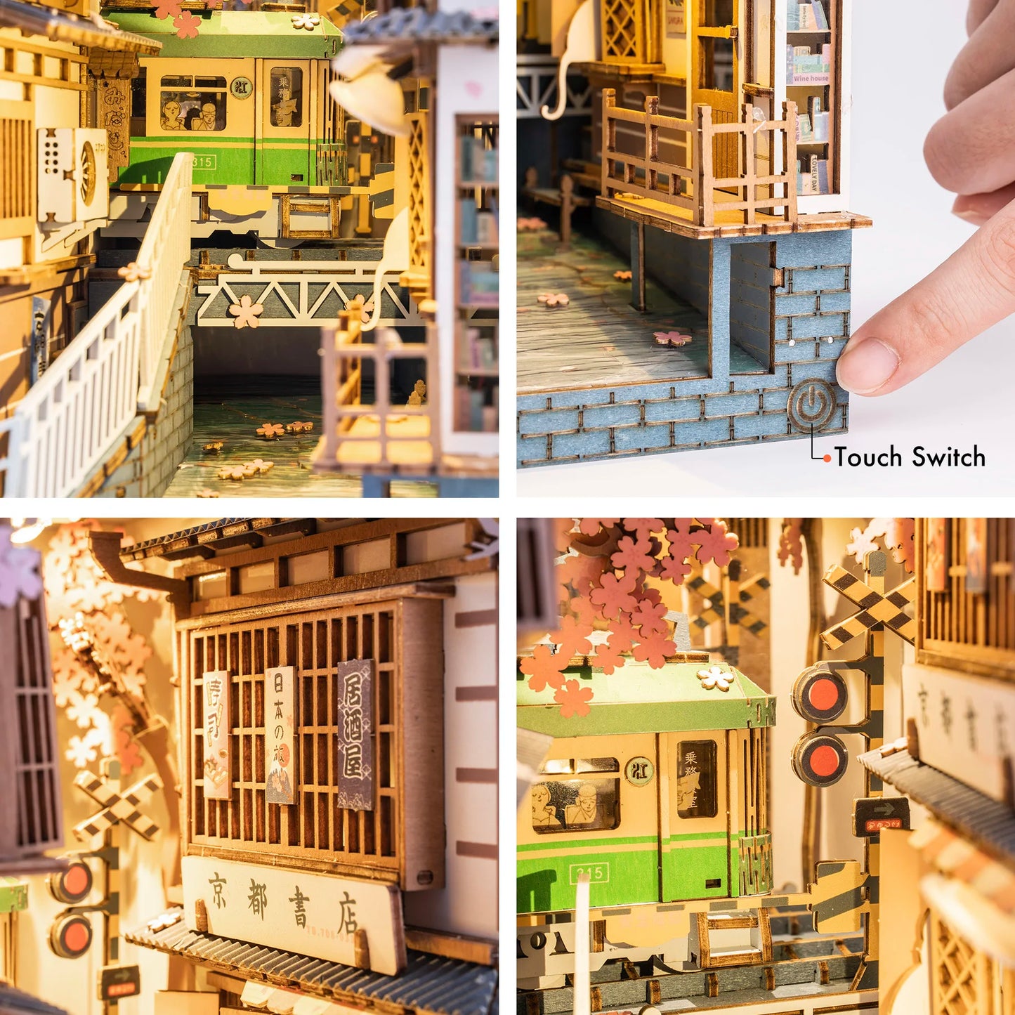 Book Nook Sakura Densya – Diorama miniature LED TGB01