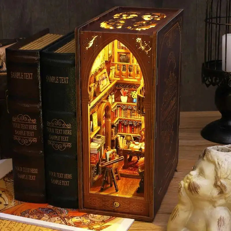 Book Nook Chapelle Romantique – Diorama miniature LED en bois à assembler