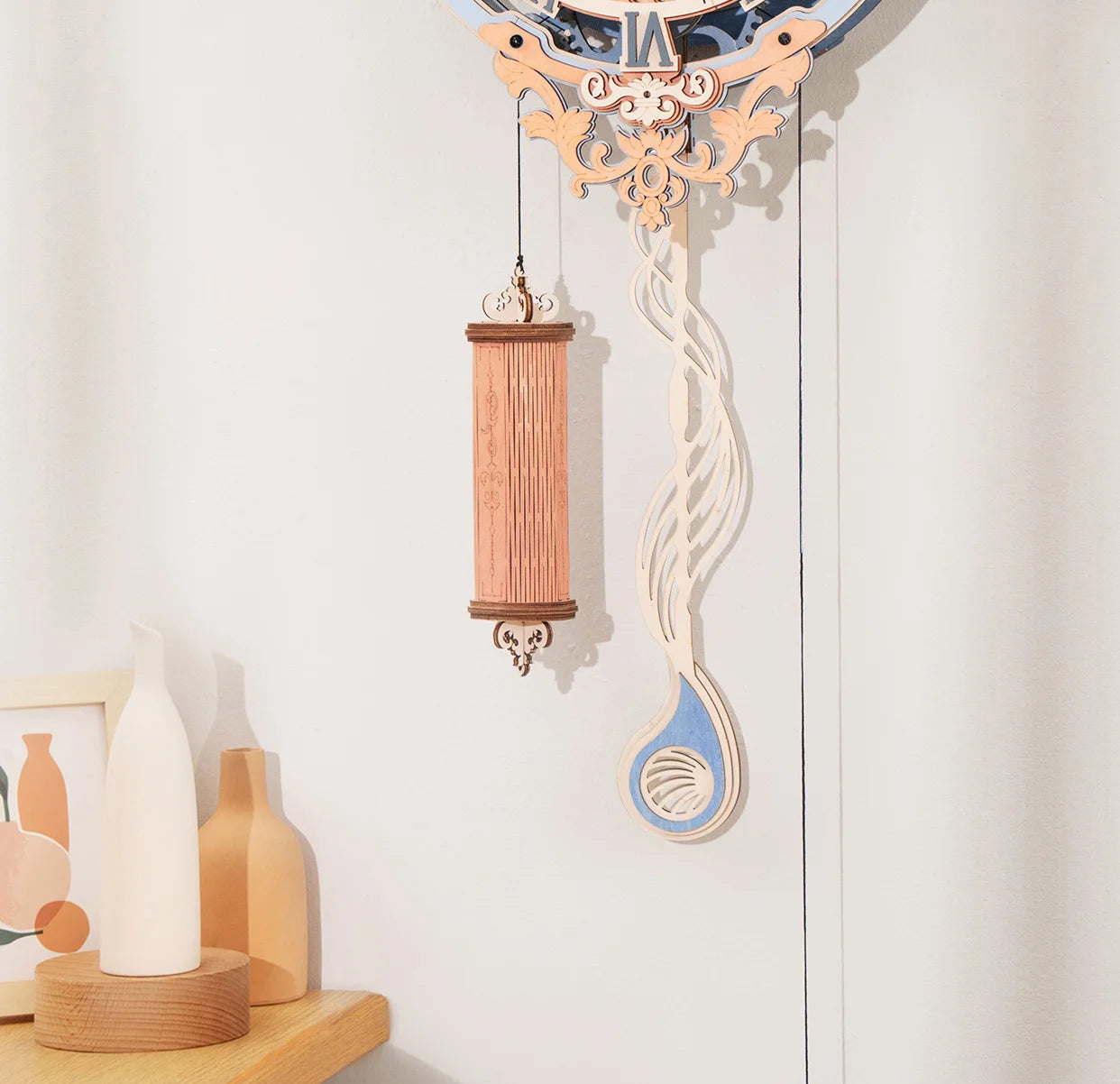 Horloge murale mécanique en bois à assembler