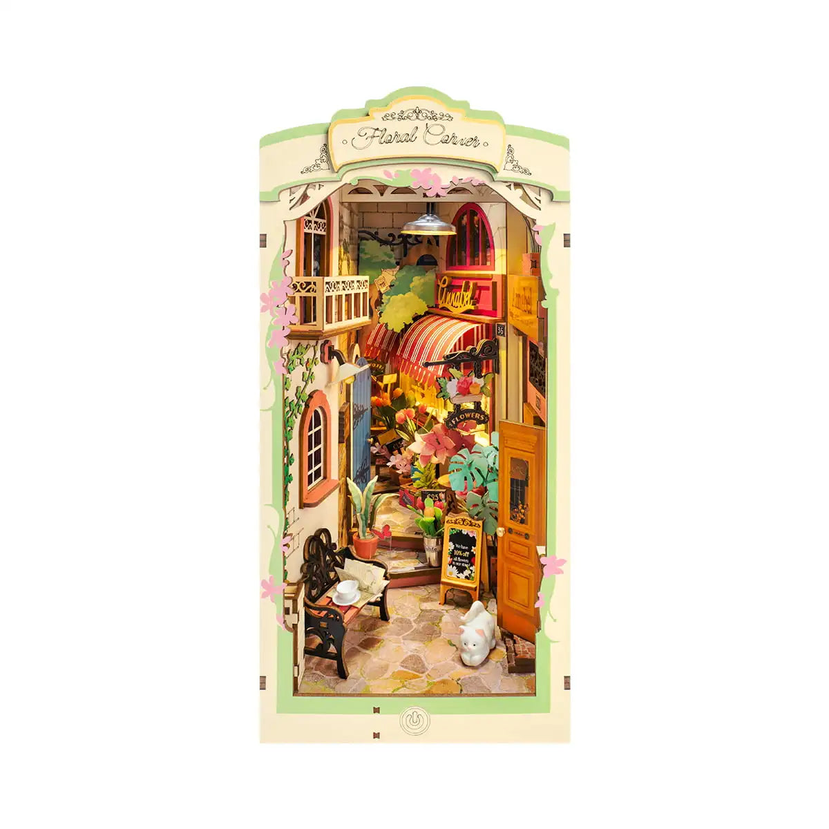 Book Nook Floral Corner – Diorama miniature LED TGB09