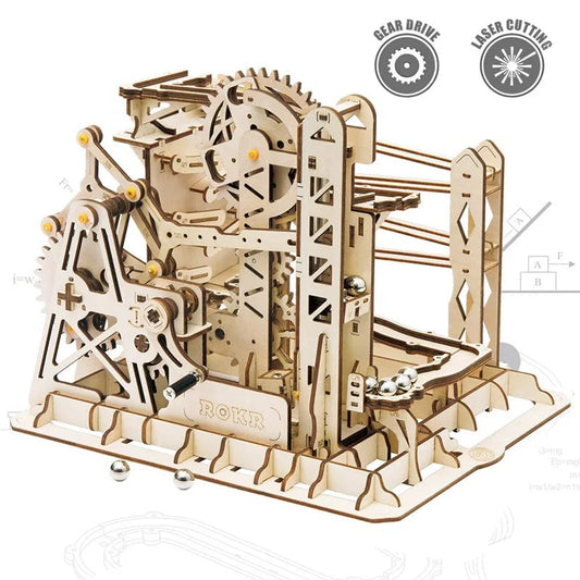 Circuit à billes mécanique Lift Coaster – Puzzle 3D en bois