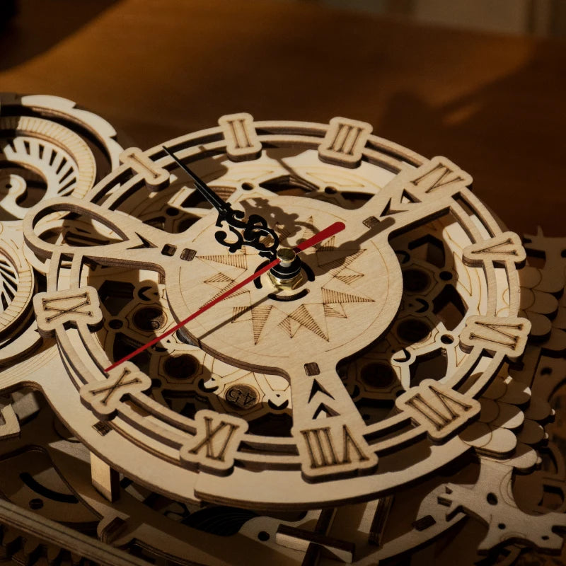 Horloge Hibou mécanique en bois à assembler