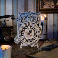 Horloge Hibou mécanique en bois à assembler