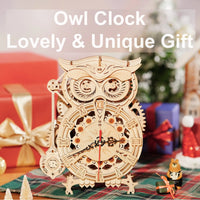 Horloge Hibou mécanique en bois à assembler