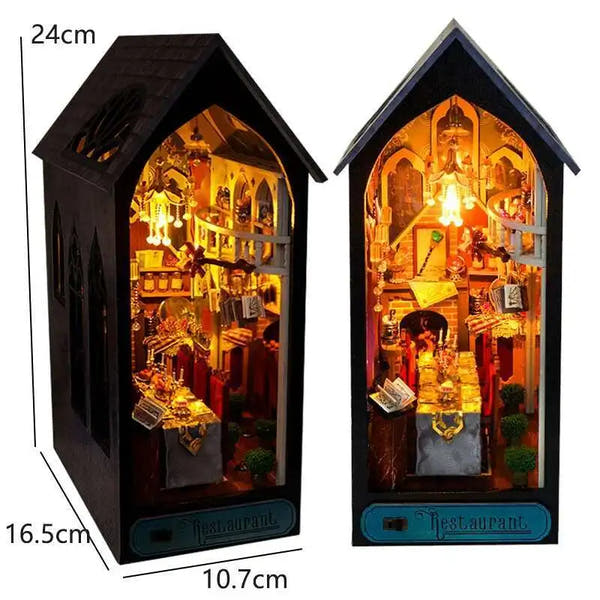 Book Nook Chapelle Romantique – Diorama miniature LED en bois à assembler