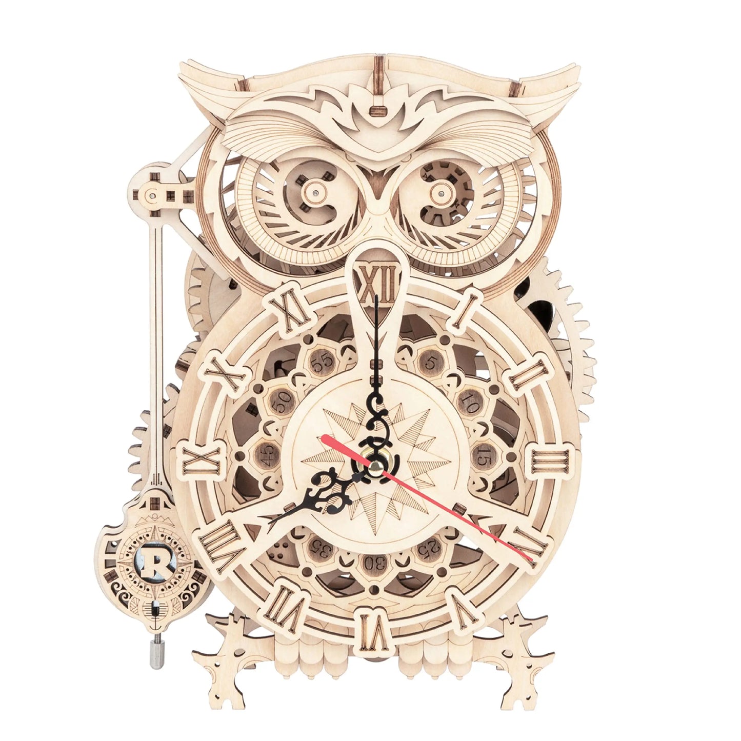 Horloge Hibou mécanique en bois à assembler