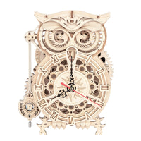 Horloge Hibou mécanique en bois à assembler