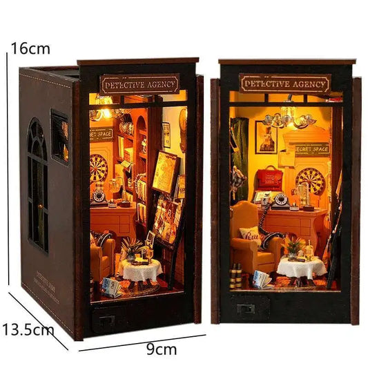 Book Nook Agence de Détective – Diorama miniature LED en bois à assembler