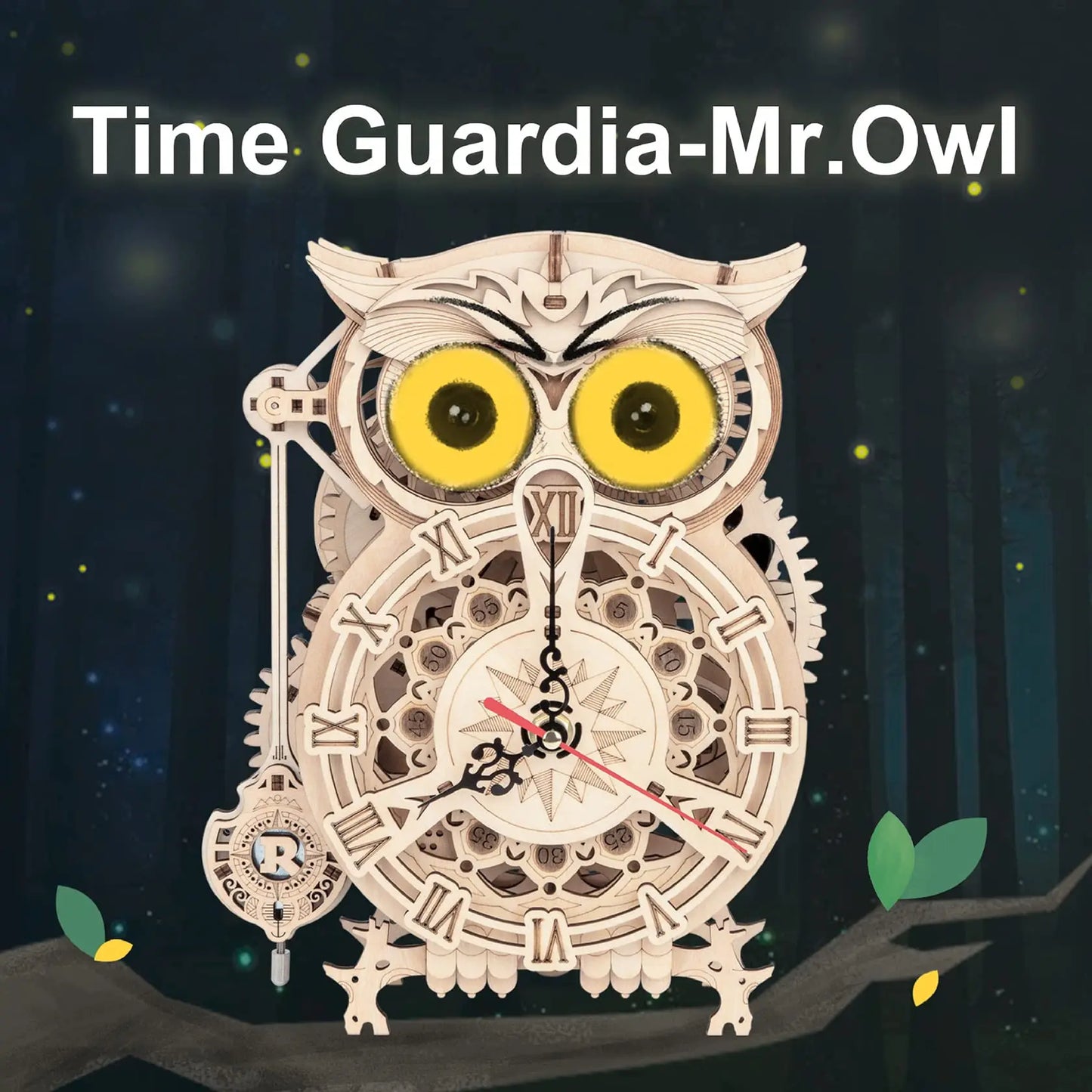 Horloge Hibou mécanique en bois à assembler