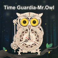 Horloge Hibou mécanique en bois à assembler