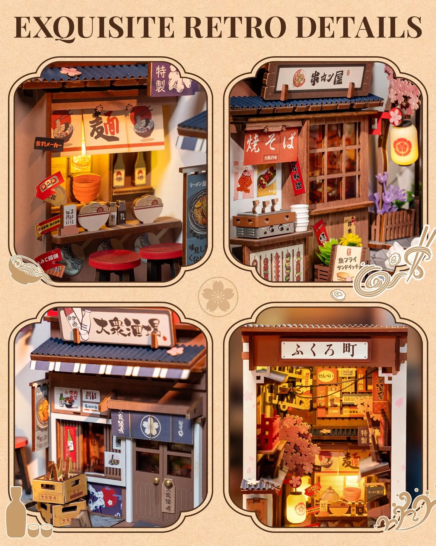Book Nook Sakura Wine Alley – Diorama miniature LED TGB11